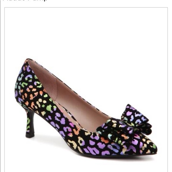 Betsey Johnson Maude Rainbow Leopard Print Heels - Picture 1 of 7